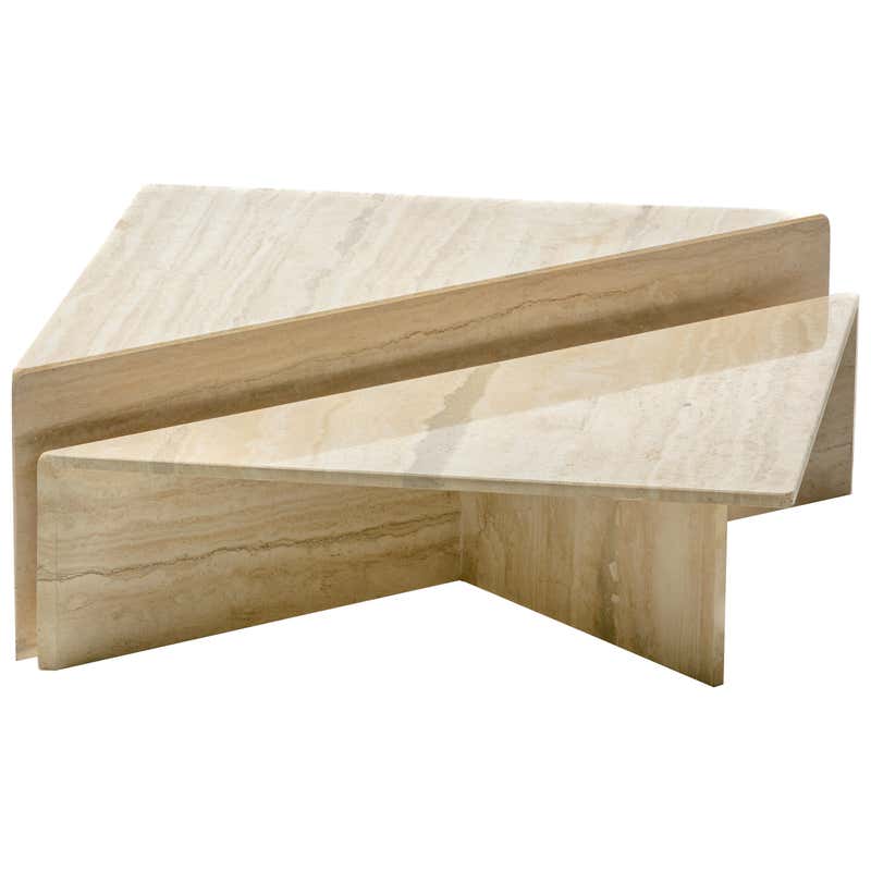 70s Triangle Set Travertine Coffee Table for Up&Up For Sale at 1stDibs ...