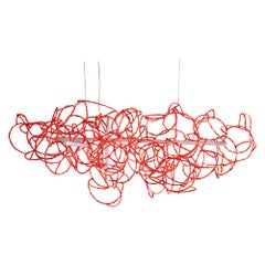 Bulge Lines chandelier red Norihiko Terayama Sculptural lamp