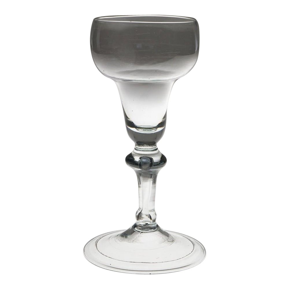 Very Rare Georgian Cup Topped Balustroid Wine Glass c1740 For Sale