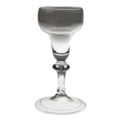 Very Rare Georgian Cup Topped Balustroid Wine Glass c1740