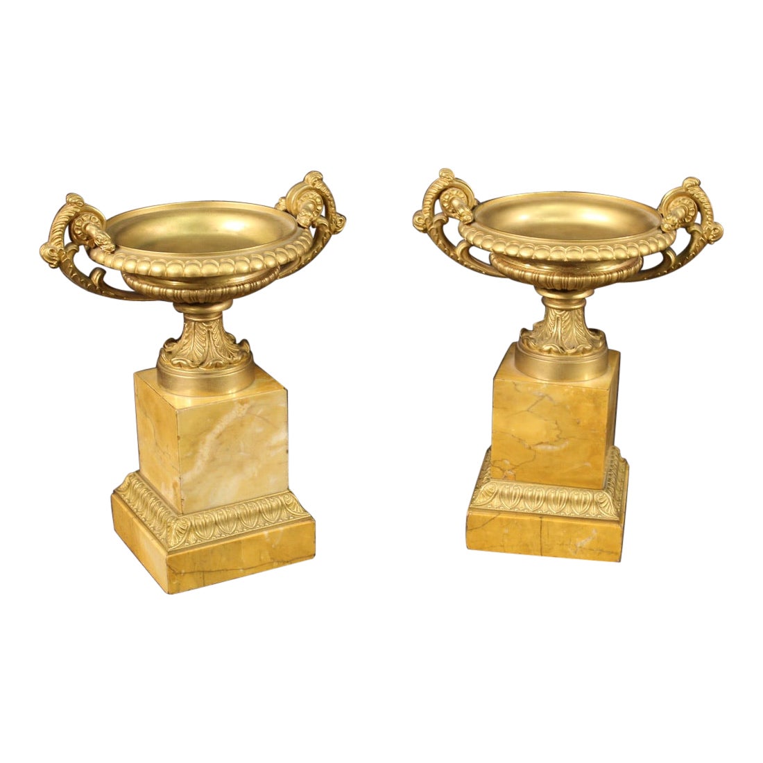 20th Bronze And Marble Antique Italian Risers, 1930 For Sale