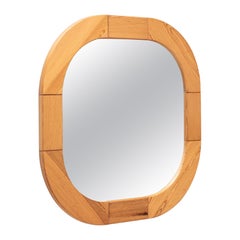 Miroir en bois de pin par Glasmäster Markaryd, Suède, années 1960