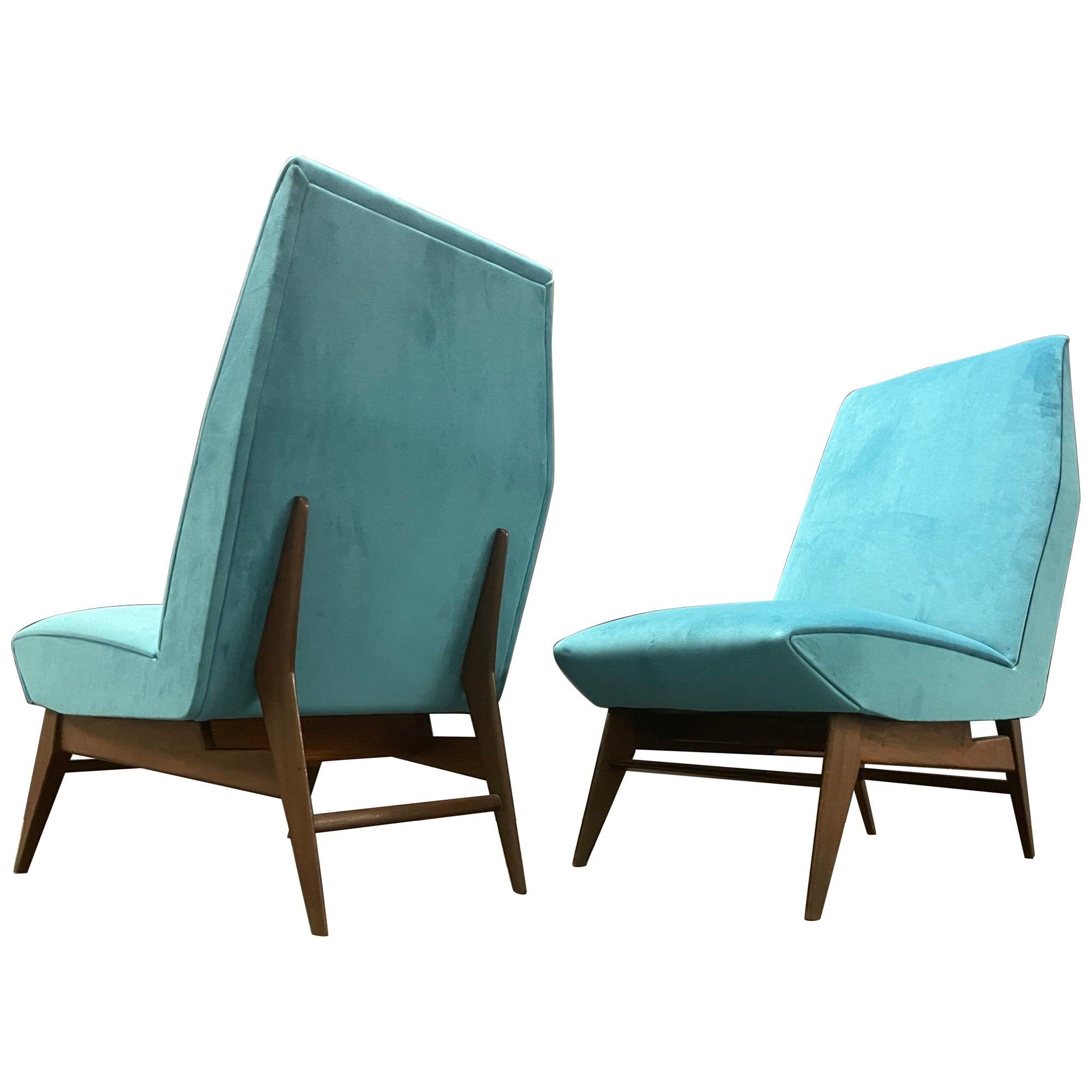 wonderful pair of lounge chairs from brazil For Sale