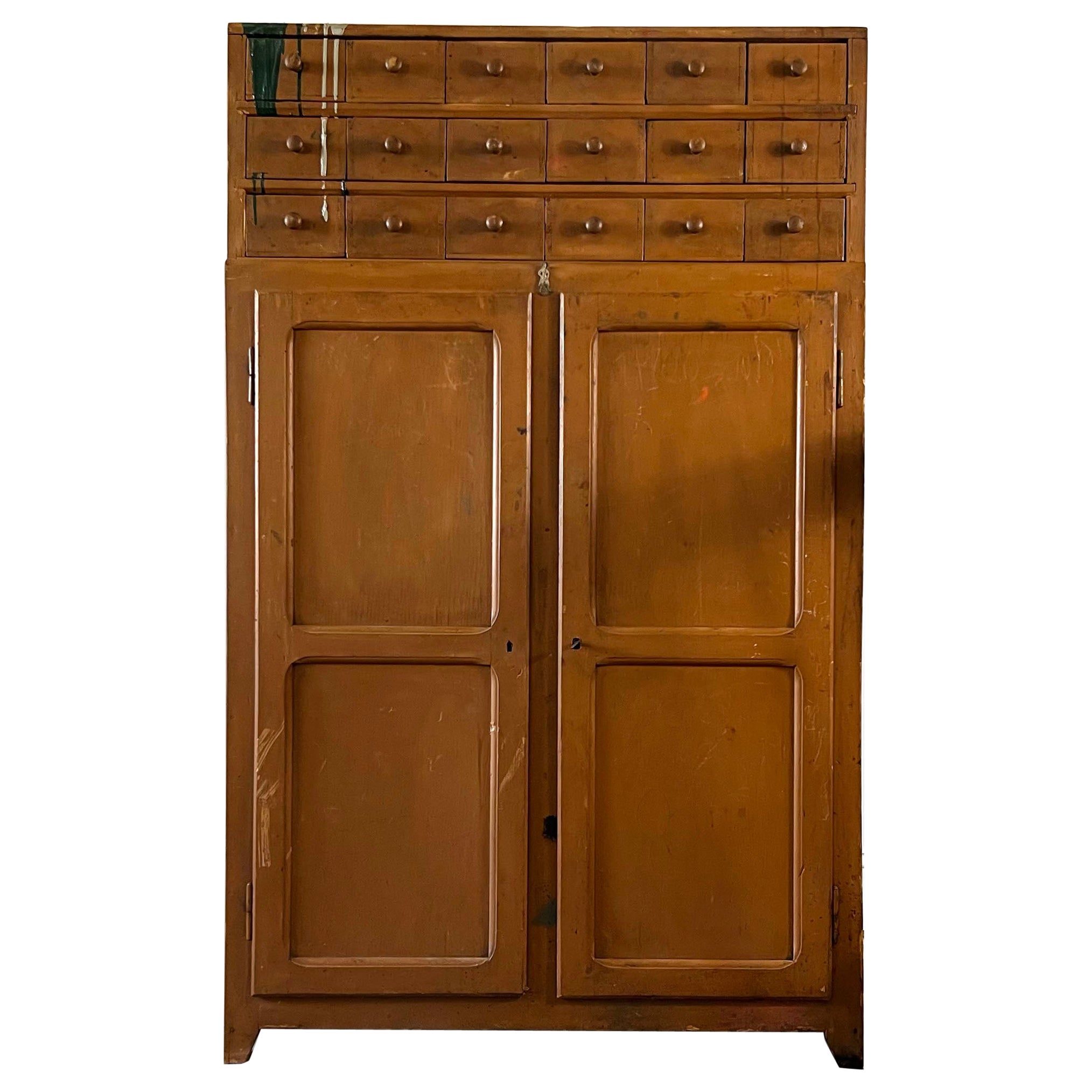 Alsace Industrial Cupboard with Drawers For Sale