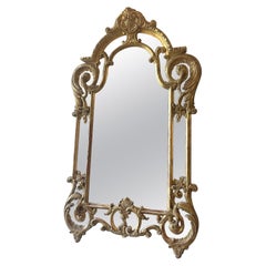 Late 19th Century Louis Philippe Gilded Wood Italian Wall Mirror