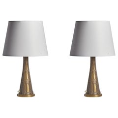 Sonja Katzin, Table Lamps, Brass, Sweden, 1940s