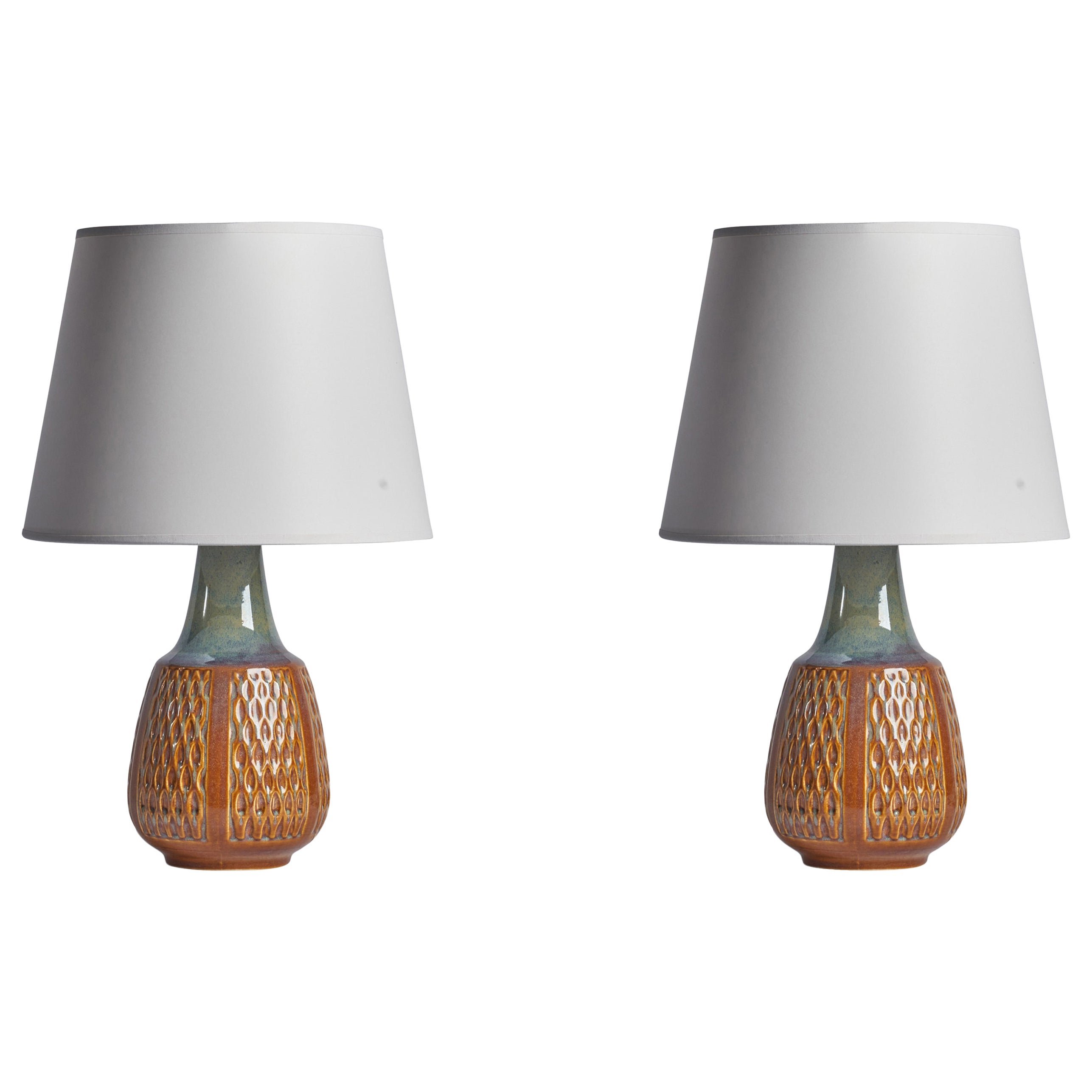 Søholm, Table Lamps, Stoneware, Denmark, 1960s For Sale