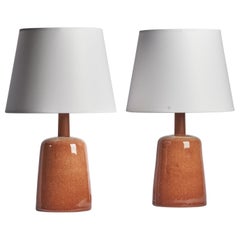 Jane & Gordon Martz, Table Lamps, Ceramic, Walnut USA, 1960s