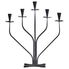 Vintage Swedish Designer, Candelabra, Iron, Sweden, 1940s