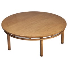 Table basse Bert England, acajou, métal, laiton, États-Unis, années 1940