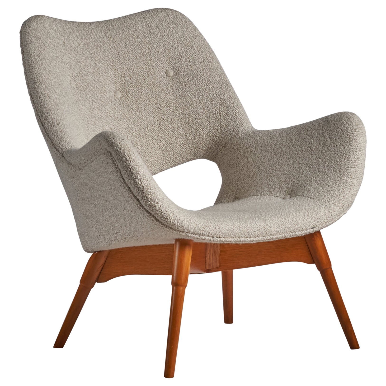 Grant Featherston, Lounge Chair, Oak, Fabric, Australia, 1950s For Sale