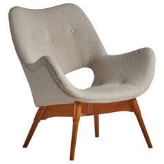 Vintage Grant Featherston, Lounge Chair, Oak, Fabric, Australia, 1950s