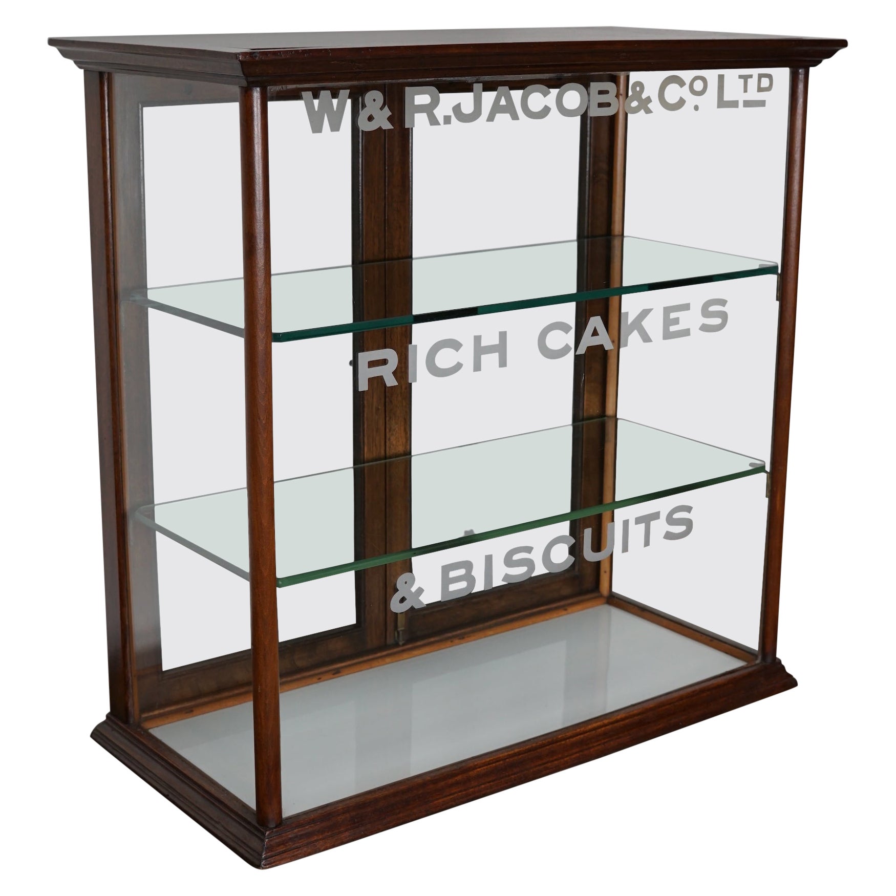 Mahagoni Theke Kuchen & Kekse Shop Display Cabinet, um 1900 im Angebot