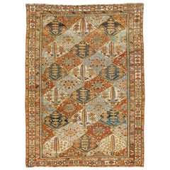 Antique Persian Bakhtiari Handmade Wool Rug With Allover Multicolor Design