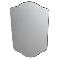 Vintage Mid Century Italian Brass Wall Mirror