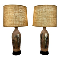Vintage Stoneware Lamps by Larry Shep