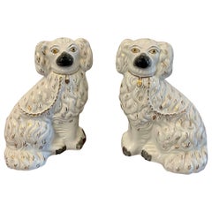 Pair of Antique Victorian Quality Staffordshire Dogs 