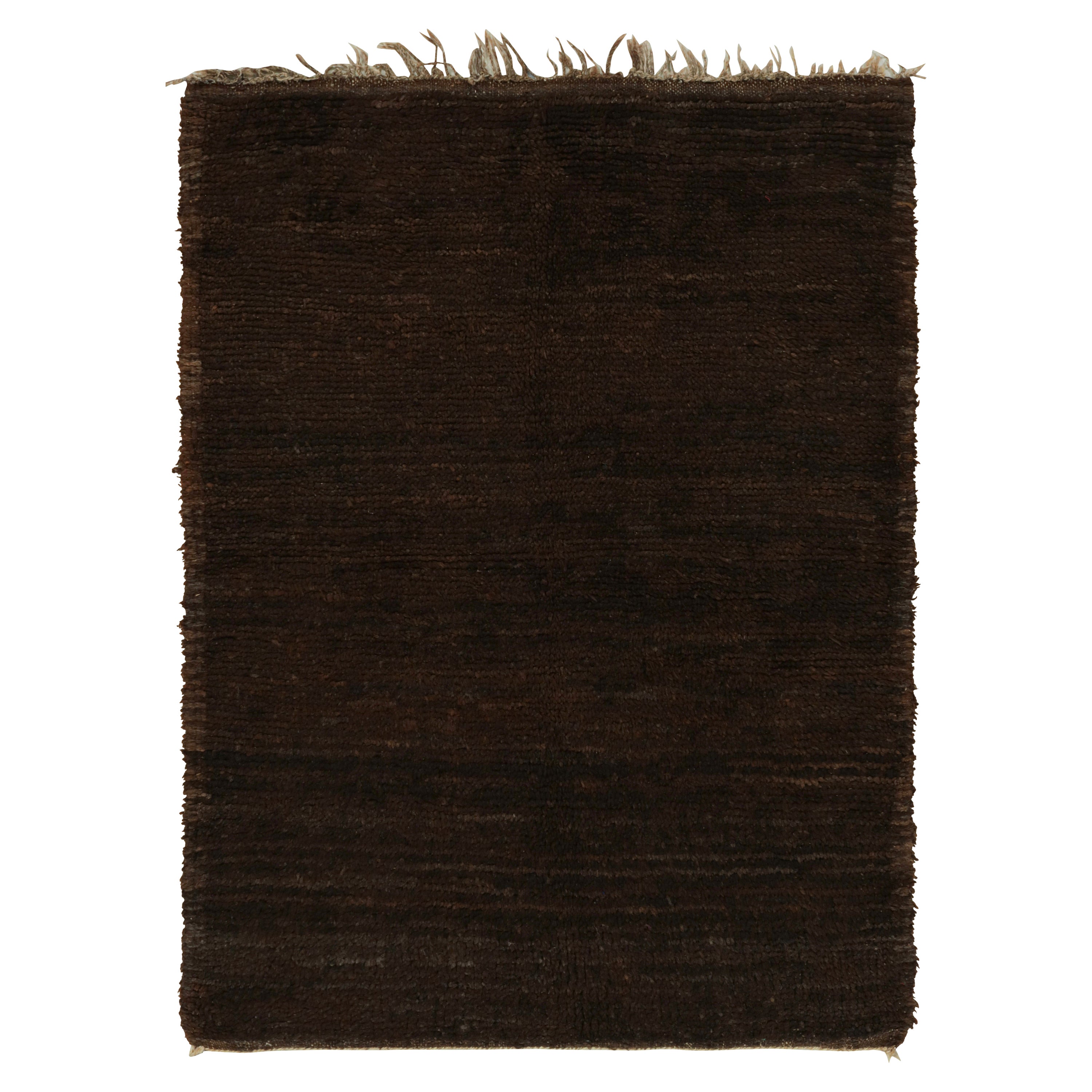 Vintage Zayane Moroccan rug in Tones of brown by Rug & Kilim For Sale