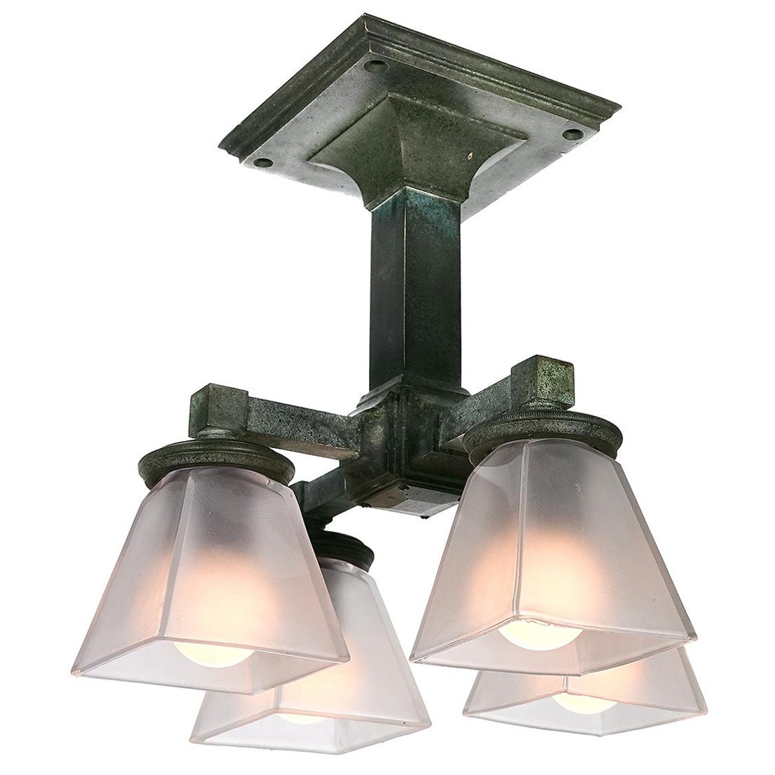 Early Bronze Quad Subway Sconces im Angebot