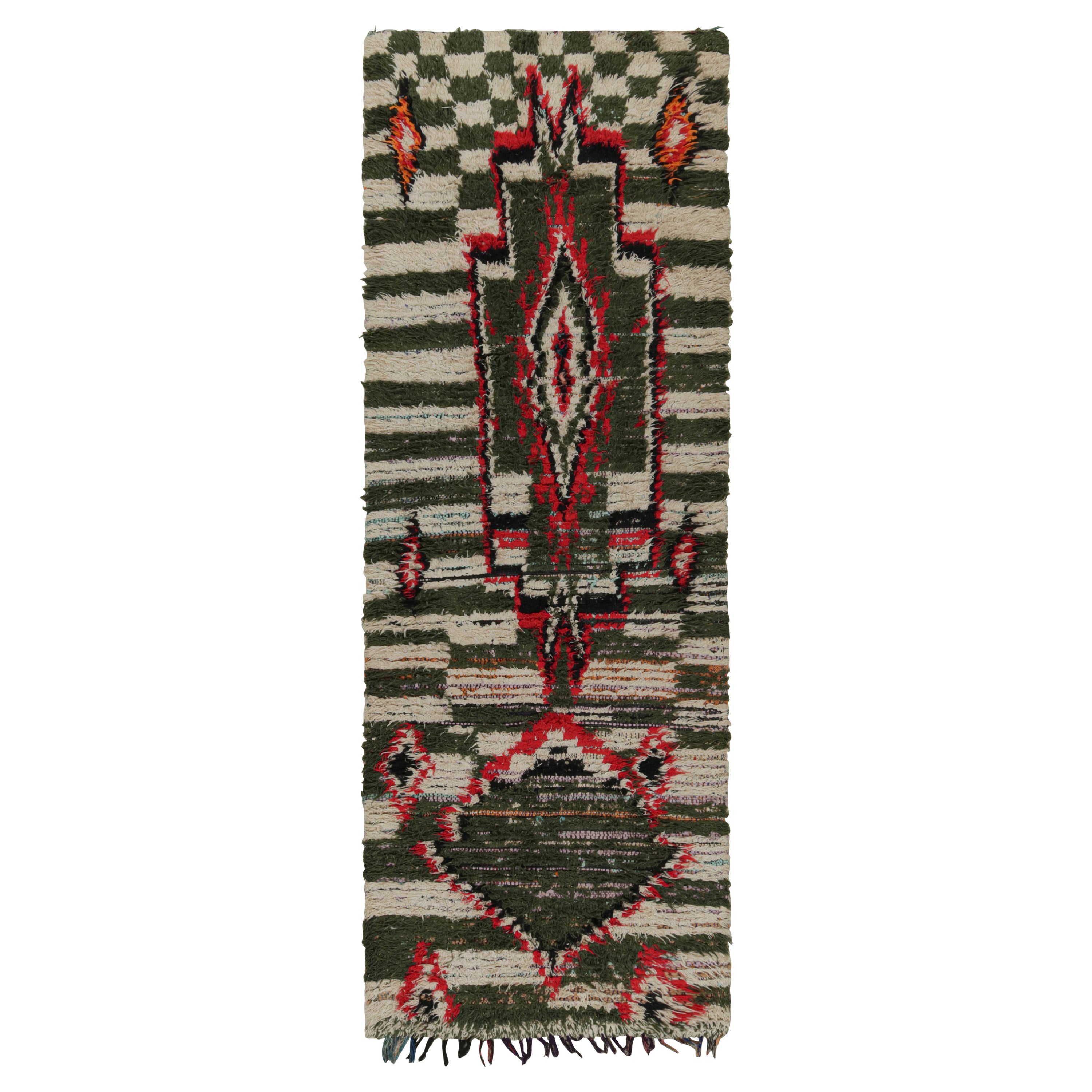Vintage Azilal Moroccan Runner and Boucherouite Rug by Rug & Kilim For Sale