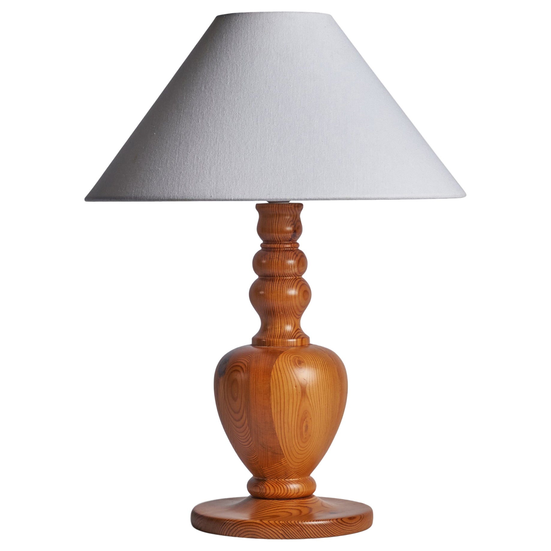 Stig Johnsson, Table Lamp, Pine, Sweden, 1960s For Sale