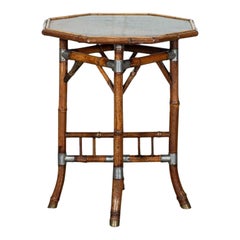 Antique 19thC English Bamboo Lacquered Occasional Table