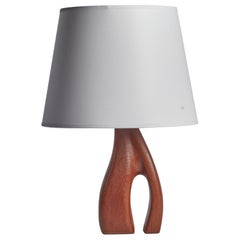 Schwedische Designerin, Freiform-Tischlampe, Teakholz, Schweden, 1950er Jahre