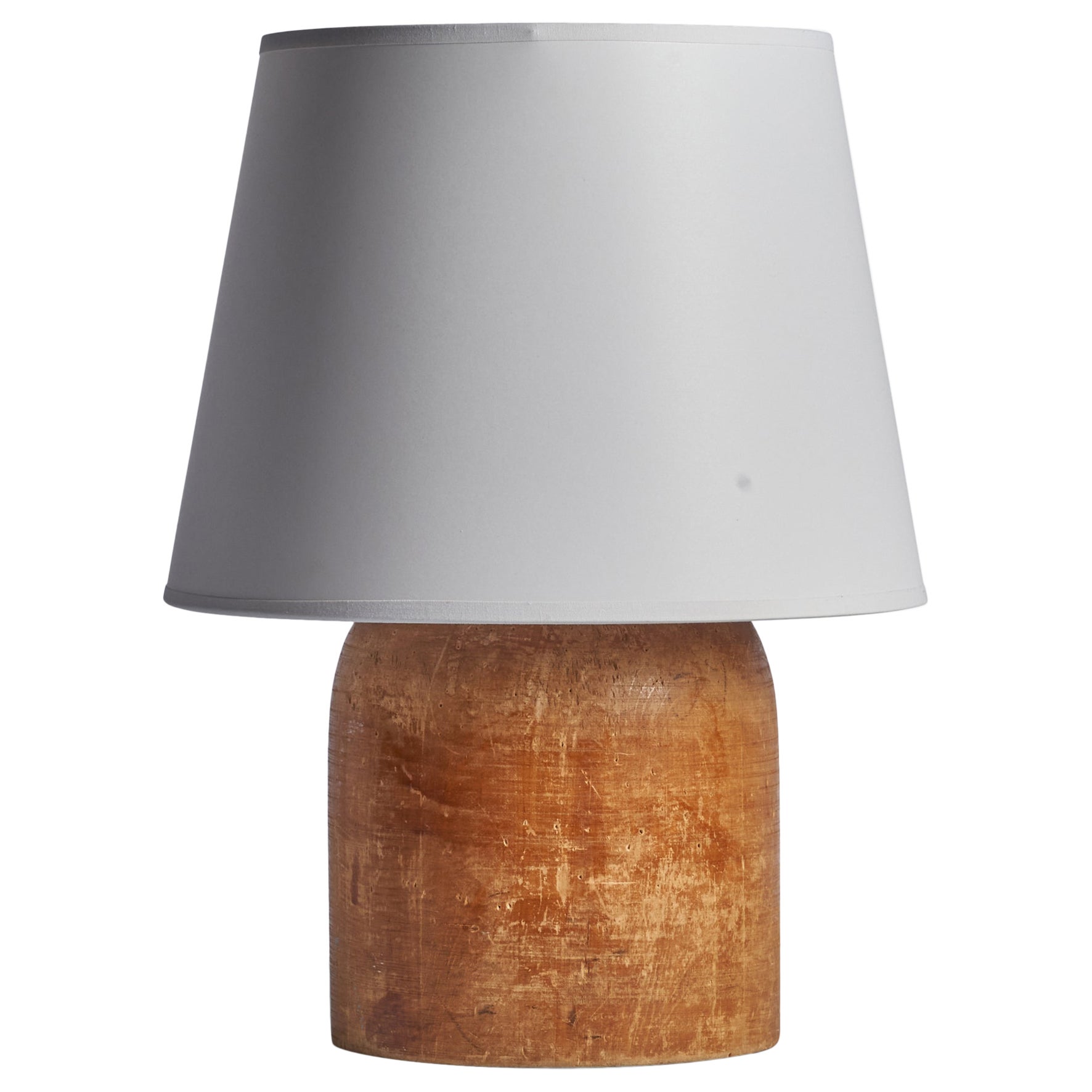 Schwedische Designerin, Tischlampe, Holz, Schweden, 1940er Jahre