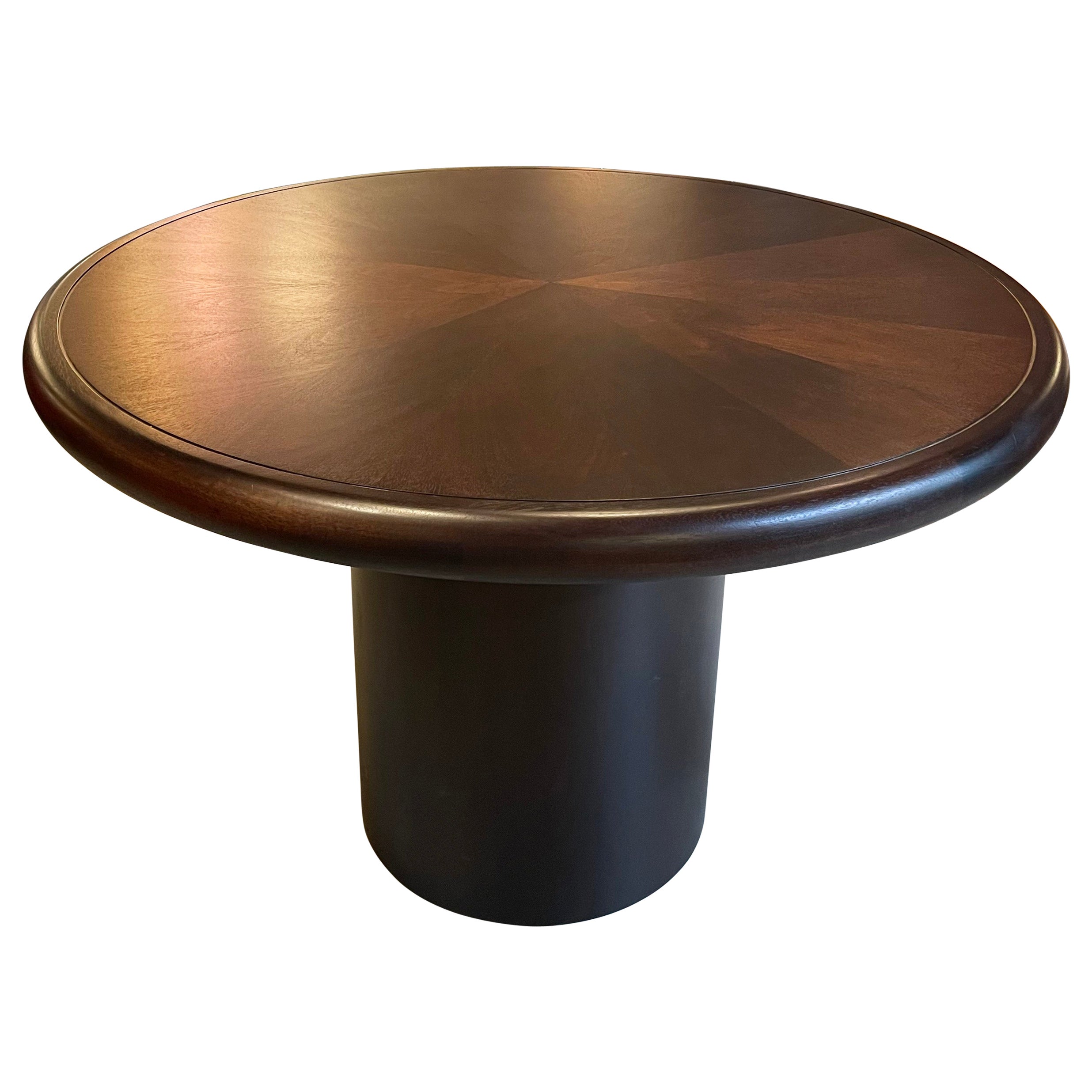 Round Bookmatched Rosewood Pedestal Dining Table By Edward Wormley For Dunbar