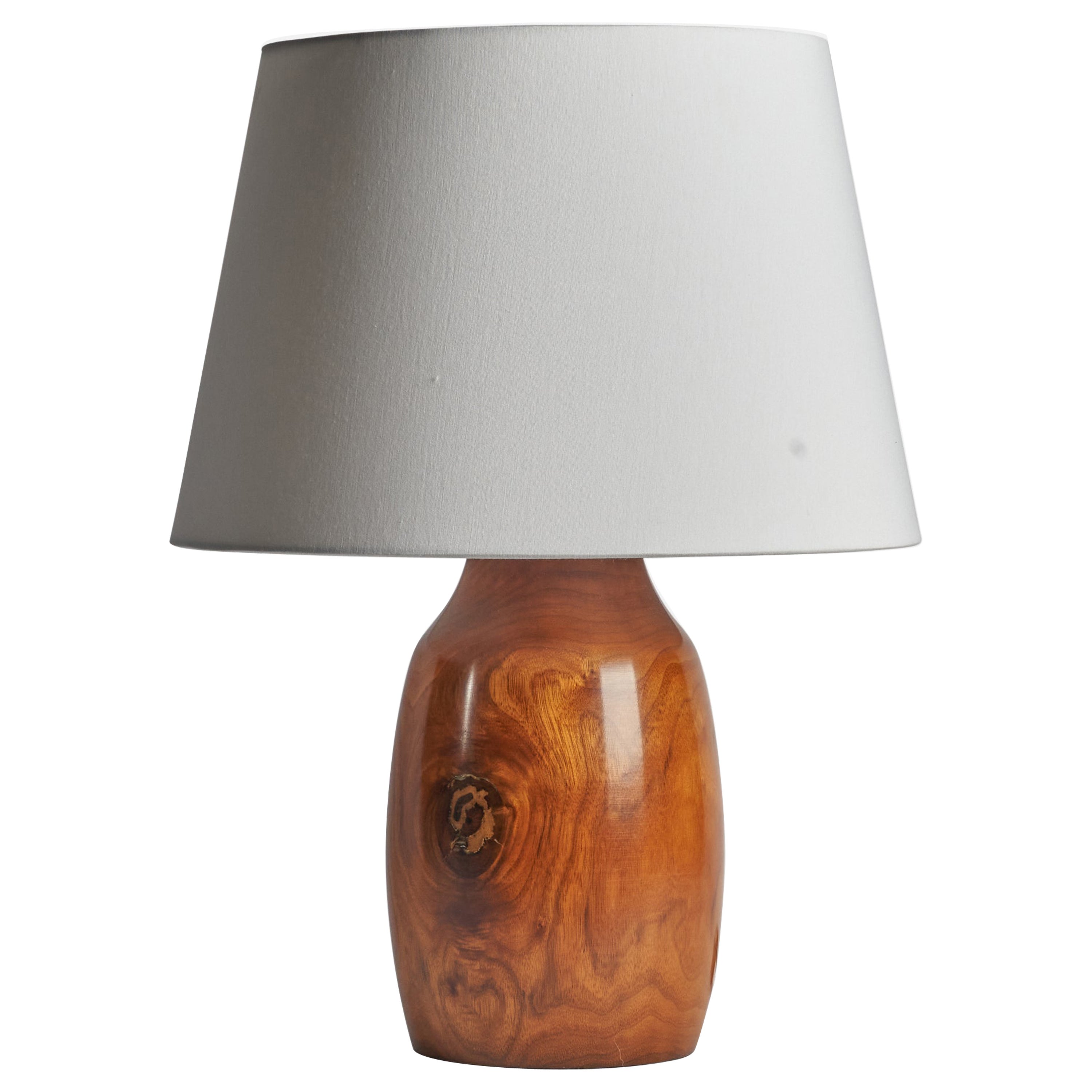American Designer, Table Lamp, Wood, USA, 1950s For Sale