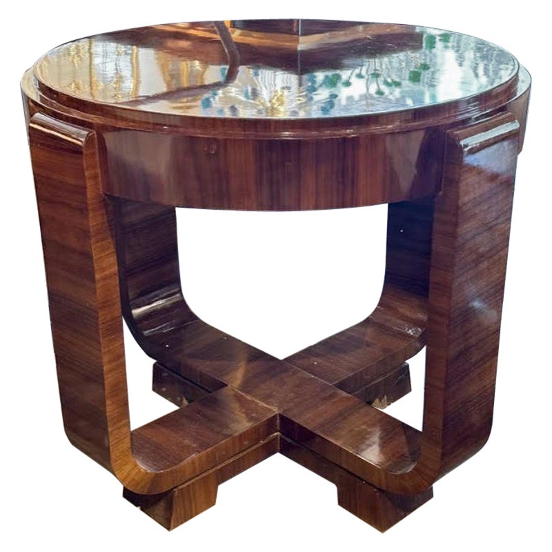 Italian Art Deco Style Walnut Side Tables For Sale