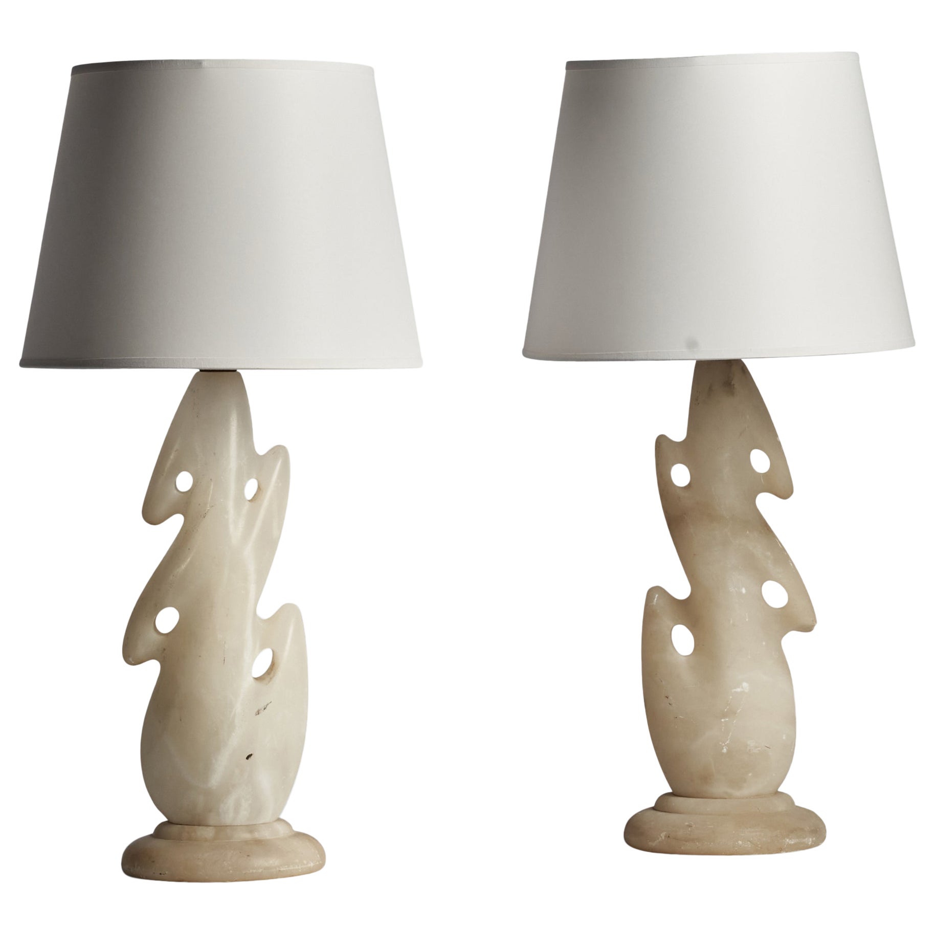 American Designer, Freeform Table Lamps, Onyx, USA, 1950s For Sale