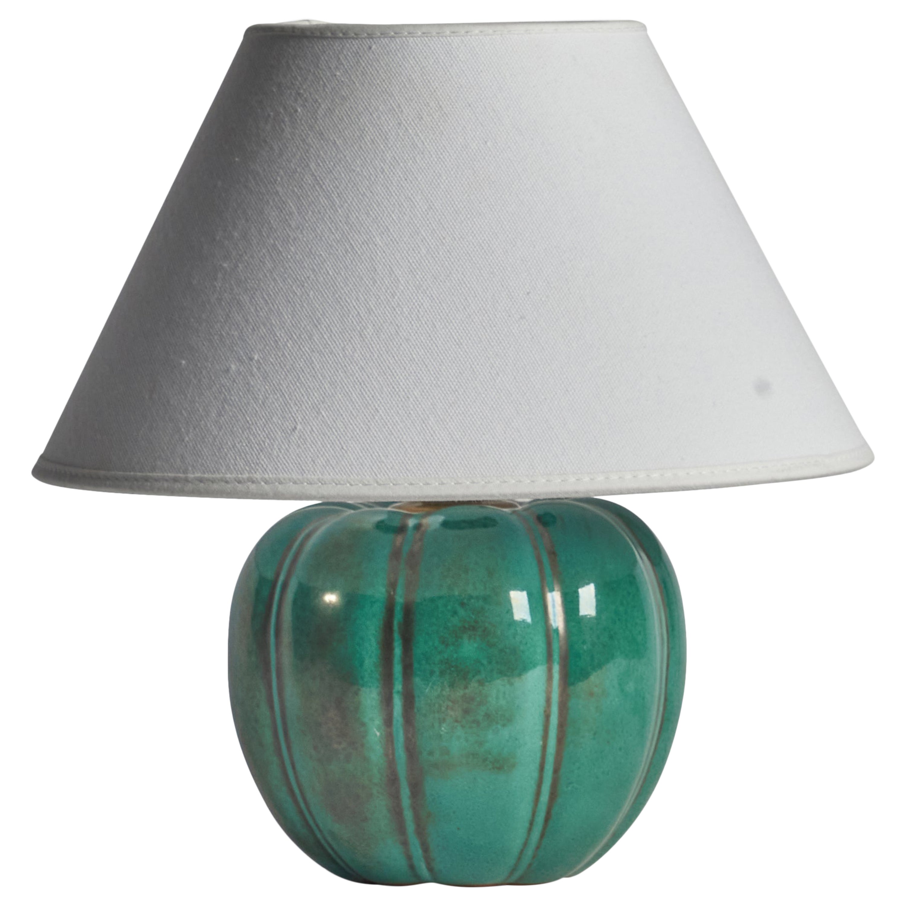 Upsala Ekeby, Lampada da tavolo, terracotta, Svezia, anni '1930