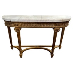 19th Century Italian Louis XVI Style Carved and Giltwood Console