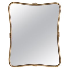 Italian Designer, Wall Mirror, Brass, Italy, 1940s