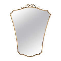 Italian Designer, Wall Mirror, Brass, Italy, 1940s