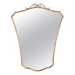 Italian Designer, Wall Mirror, Brass, Italy, 1940s