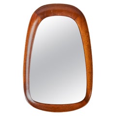 Vintage Glas & Trä, Wall Mirror, Teak, Sweden, 1950s