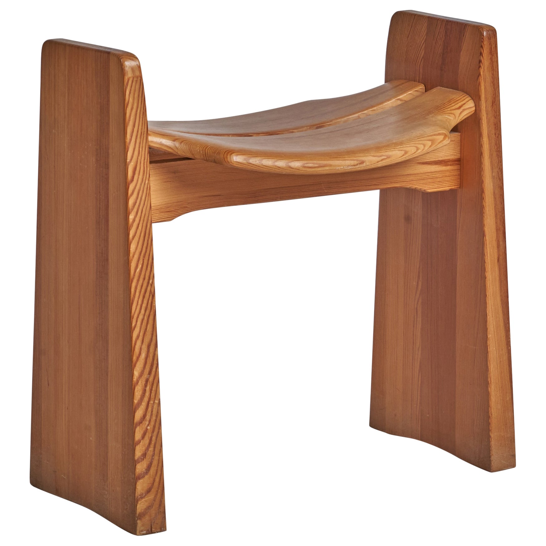 Tabouret Gilbert Marklund, pin, Suède, années 1970