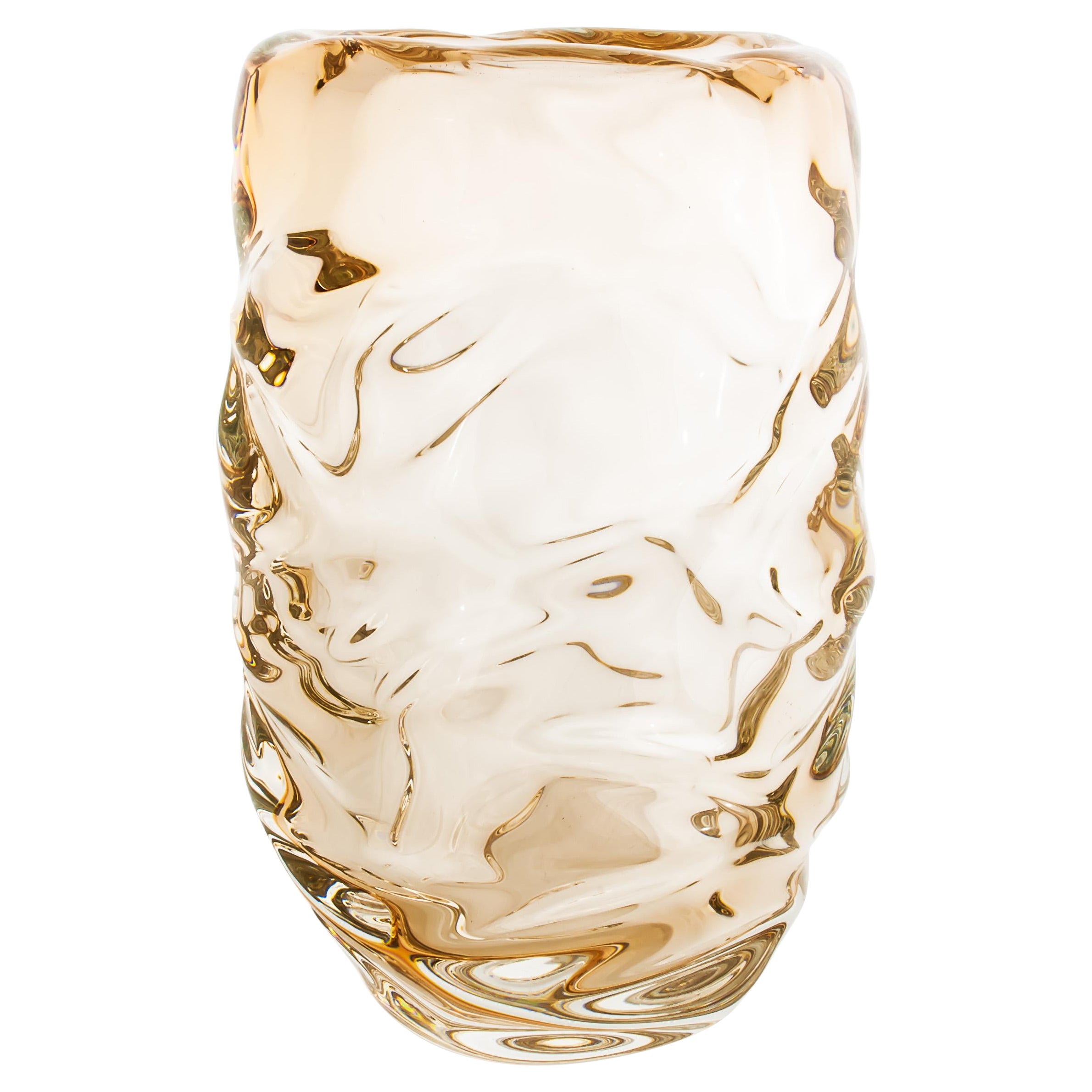 Happy Champagner-Zylindervase, mundgeblasenes Glas – auf Bestellung gefertigt im Angebot
