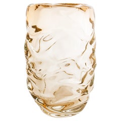 Vase cylindrique Happy Champagne, verre soufflé à la main, fabriqué sur commande