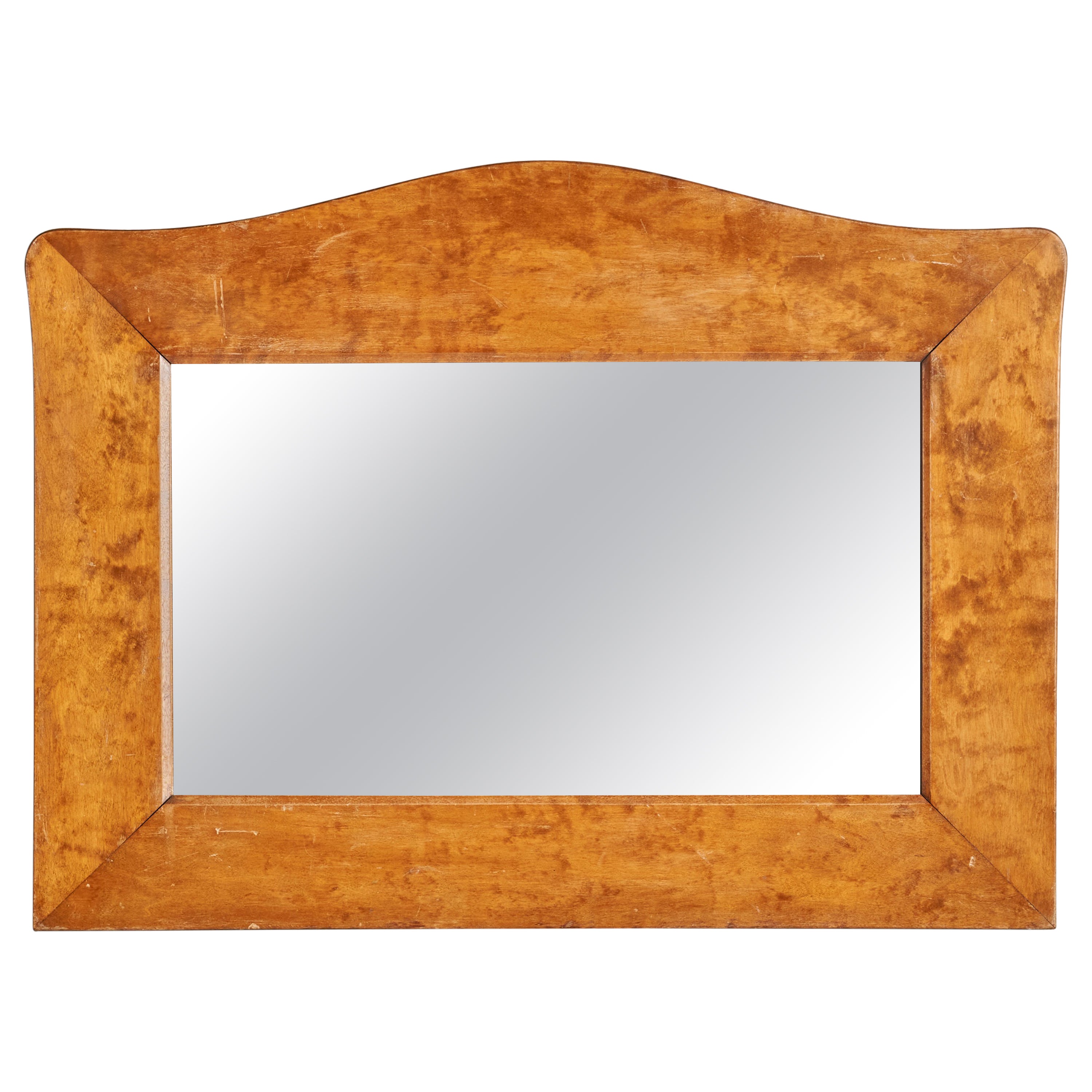 Swedish Designer, Wall Mirror, Birch, Sweden, 1920s For Sale