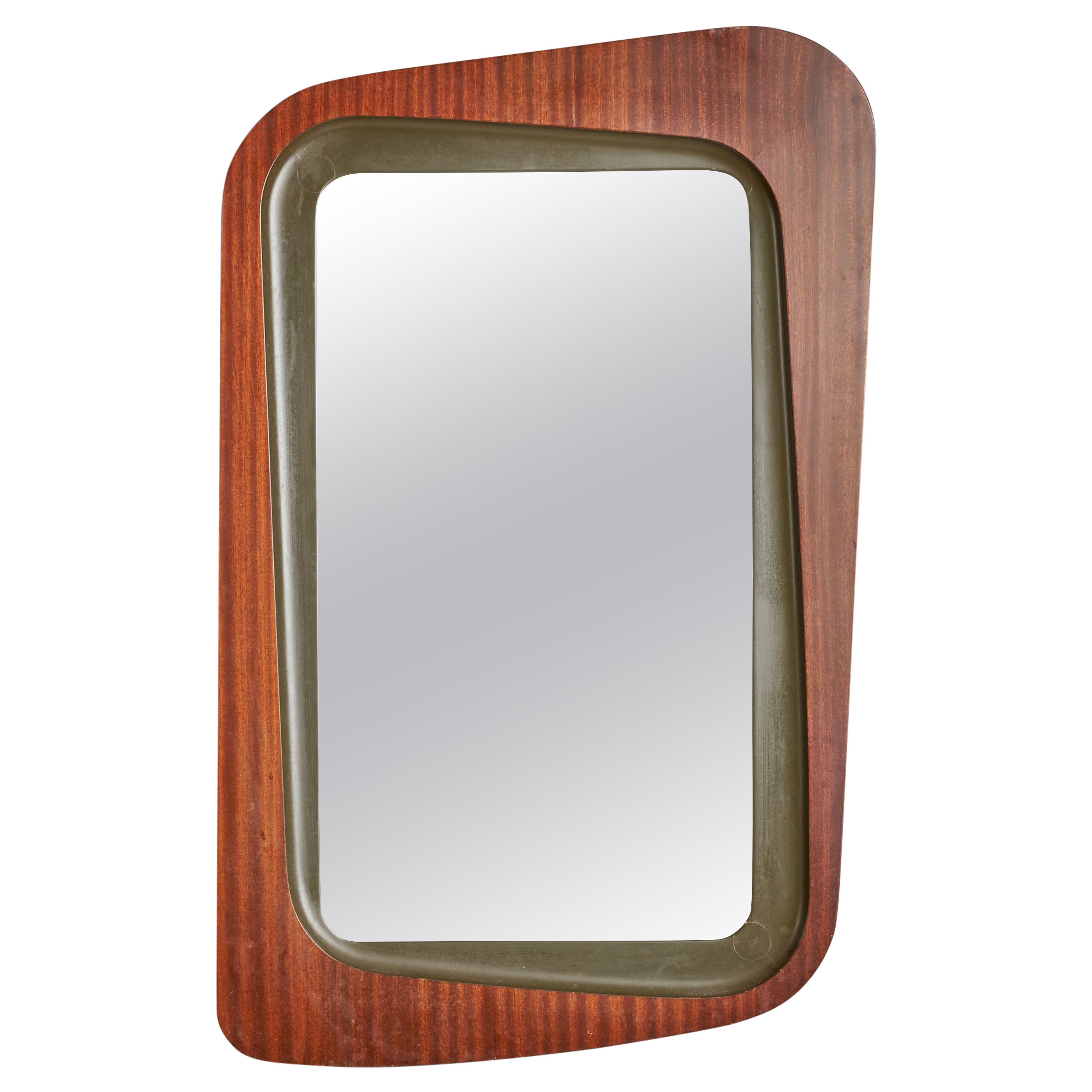 Glas & Trä, Wall Mirror, Rosewood, Crystal Glass, 1950s