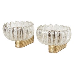 Pair of Italian Scalloped Glass Sconces
