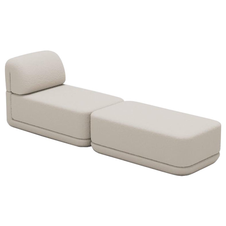 The Cube Sofa - Slim Lounge Ottoman Set For Sale