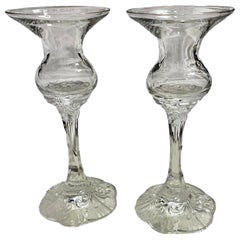 Paire Rosenthal Group Germany Monbijou Classic.Rose Collection Crystal Candlestic