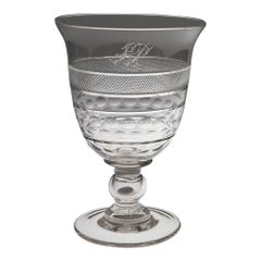 Large Cut Glass Coin Goblet c1840