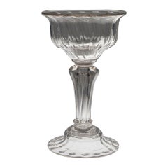 A Rib Moulded Sweetmeat Or Champagne Glass c1750