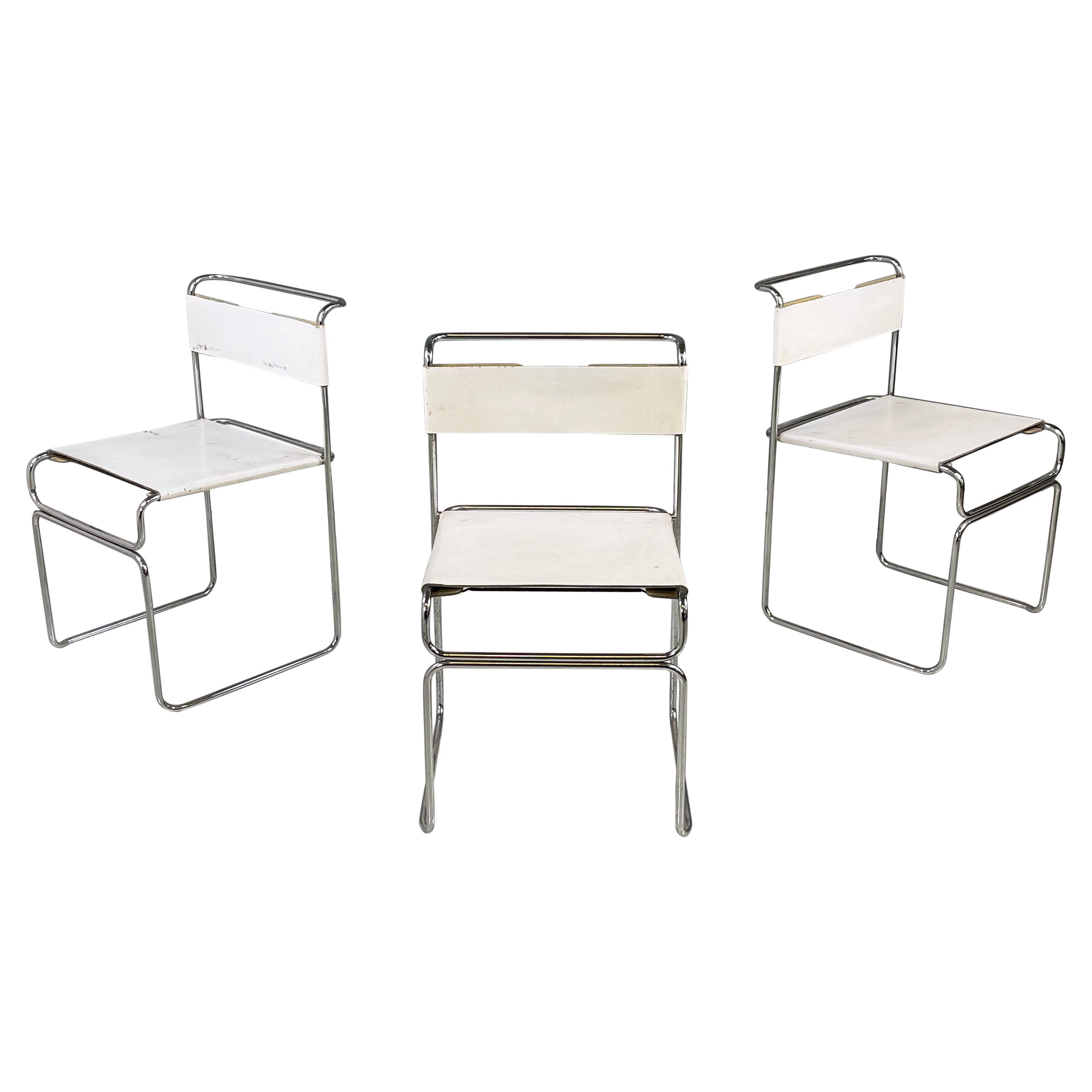 Italienische moderne weiße Stühle Libellula von Giovanni Carini für Planula, 1970er Jahre 