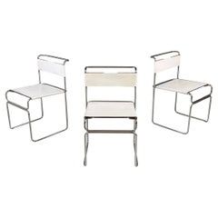 Italian modern White Chairs Libellula by Giovanni Carini for Planula, 1970s